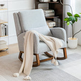 COCO DESIGN Rocking Chair Nursery Indoor with Thick Cushion, Modern Design for Living Room, Bedroom, Durable Wooden Frame with Soft Fabric, Comfortable for Reading, Gray COCO DESIGN