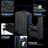 LMRSTOO Biometric Gun Safe for Handgun,Fingerprint Bedside Gun Safe with Fingerprint, PIN Code, KEY Access LMRSTOO