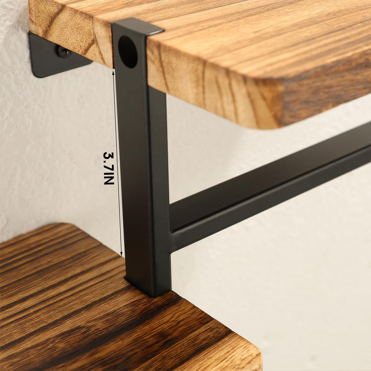 AIDILI Toilet Paper Holder with Shelf Wall Mounted - Bathroom Tissue Holder&Farmhouse Toilet Roll Holder with Wipes Storage, Carbon Rustic AIDILI