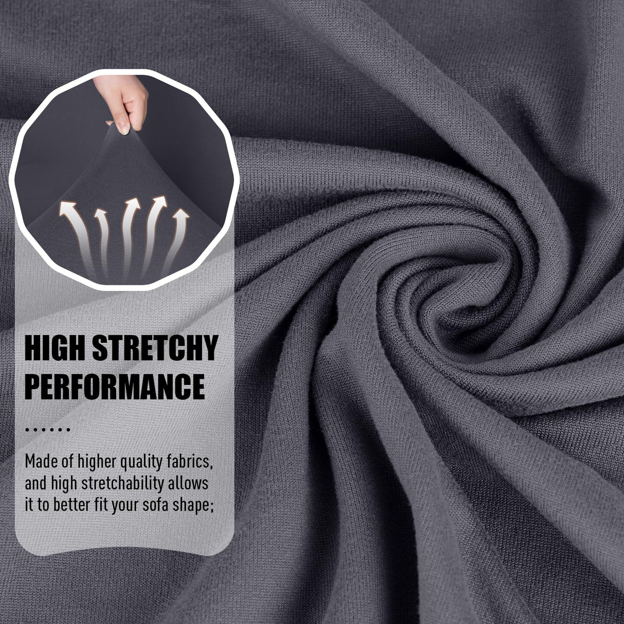 TAOCOCO Recliner Sofa Slipcover, 3 Pieces Polyester Fabric Stretch Sofa Covers for 3 Seat Reclining Couch, Soft Washable Furniture Protector with Pockets (3 Seat, Dark Gray) TAOCOCO