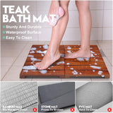 Teak Shower Mat - Foldable Wood Bath Mat, Floor Mat for Bathtub, Door, Spa, Sauna, Pool, Ideal for Indoor Outdoor HONGJUNLEE