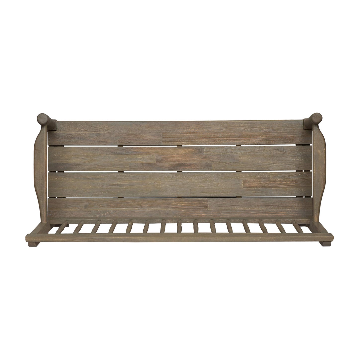 Christopher Knight Home Eddie Indoor Farmhouse Acacia Wood Bench with Shelf, Gray Finish - WoodArtSupply