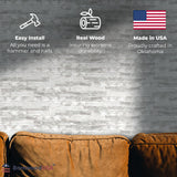 BARNWOODUSA Real Reclaimed Wood Planks - Easy Nail-Up Shiplap Panels for Rustic Wood Wall Paneling (White Wash, 3 Square Feet) BarnwoodUSA LLC