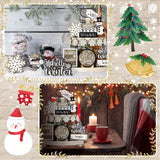 Dandat 15 Pcs Christmas Tiered Tray Decor Winter Tiered Tray Decorations Set Hello Winter Let It Snow Snowman Snowflake Wooden Signs Farmhouse Table Centerpieces for Home Table Shelf Dandat