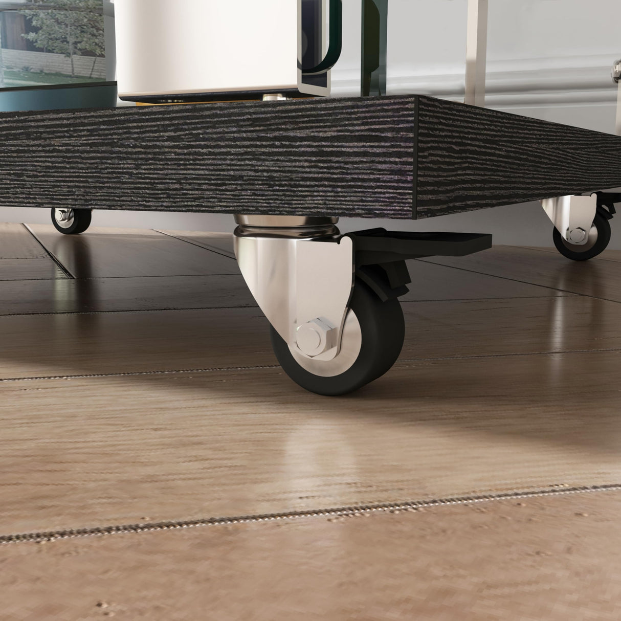 LKTART Glass Display Cabinet 3 Shelf with Single Door, Curio Display Cabinet with 12 Adjustable Color Led Light, 4 Caster Wheels with Brakes, 360 Rotation of Display Cabinets for Collectibles, Black LKTART