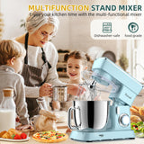 Peicual Stand Mixer, 6QT 10+P Speed Tilt-Head Kitchen Electric Mixer, Food Mixer with Stainless Steel Bowl, Dough Hook, Flat Beater, Wire Whisk, Splash Guard-Blue Peicual