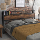 Curotunk Retro LED King Size Headboard with Storage and USB Charging Curotunk