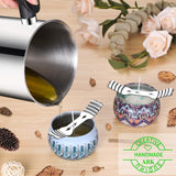 ABK Candle Making Pouring Pot, 1800ml/60oz Double Boiler Wax Melting Pot, 304 Stainless Steel Candle Making Pitcher with Heat-Resistant Handle and Dripless Pouring Spout Design,1Pc Spoon ABK