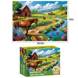 300 Pieces Puzzles for Adults Horse Puzzles Games Brain Teaser Thick Paper Animals Puzzles Pieces Fit Together Challenging Puzzles for Adult Children Elderly Gift Toy 20.5 x 15 in WSCXSC