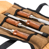 IMOTECHOM 4-Pieces Woodworking Wood Chisel Set with Canvas Bag, Razor Sharp CR-V 60 Steel Blades IMOTECHOM