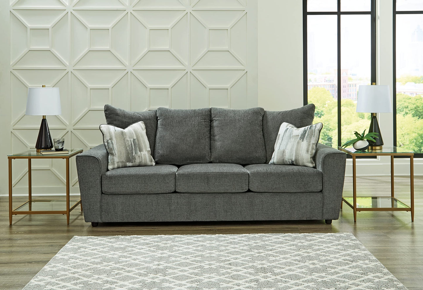 Signature Design by Ashley Stairatt Casual Sofa with Flared Arms, Gray