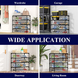 Kitsure Shoe Rack - Non-Woven Shoe Rack Shelf, Shoe Organizer for Closet, Entryway, Garage & Corridor, Stackable Shoe Shelves, X-Large, Black Kitsure