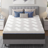 Rolanstar Full Size Mattress 10 Inch, Gel Memory Foam Mattress for Pressure Relief, Fiberglass-Free Comfort Mattress in a Box, Medium Firm Mattres for Kids, CertiPUR-US Certified, White Rolanstar