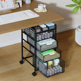 Rolling Utility Cart with 4 Drawers, Craft Organizer and Storage Carts with DIY Divider, Lockable Wheels Storage Organizer for Art Supplies, Store for Brushes & Paints & Artifacts & Small Parts Hayexiha