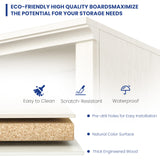 Fllution 72 in Tall Bookcase, 31.3 in Wide Floor Standing Bookshelf, Open Storage 5-Shelf Bookshelves, Cream White Large Indoor Furniture for Home Office School Library Living Room Bedroom Fllution