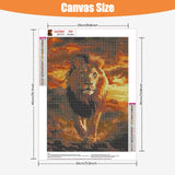 QENSPE Diamond Painting Kits for Adults,Lion Full Drill Diamond Art Diamond Dots Paintings for Beginners,Round 5D DIY Arts and Crafts for Home Wall Decor 12x16 inch QENSPE