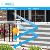 Patio 3' x 20' Balcony Privacy Screen Apartment Railing Covers Fence Panels for Outdoor, Temporary Fencing for Porch Deck Backyard Net Mesh with Zip Ties, Gray White Stripe Patio