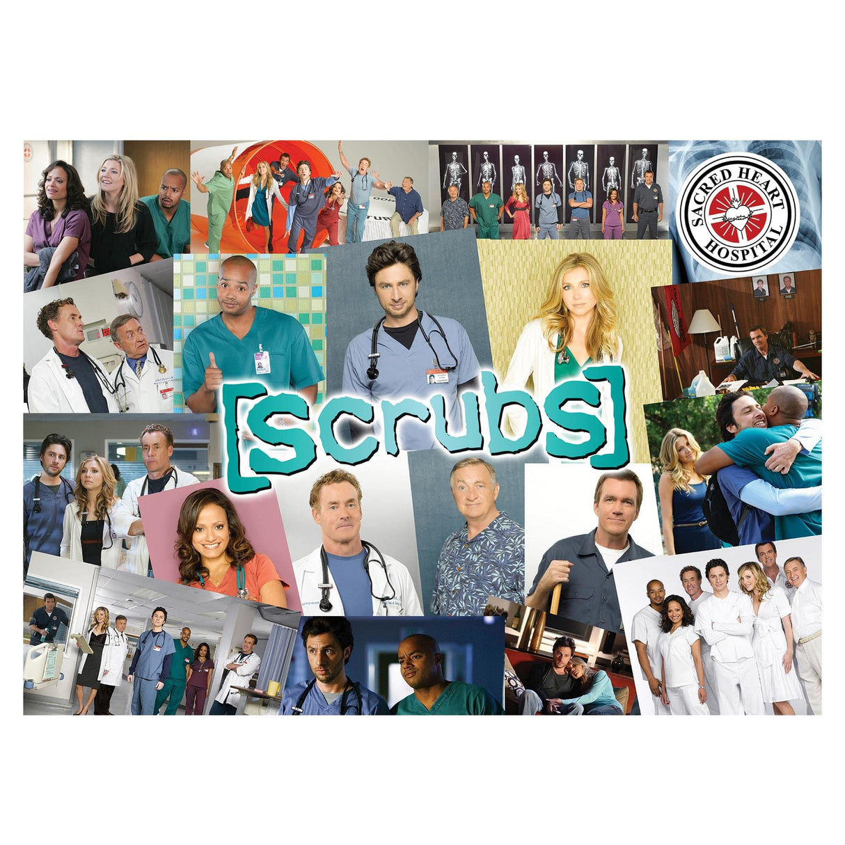 Scrubs Cast Collage 1000-Piece Jigsaw Puzzle for Adults | Brain Teaser, Educational Developmental Toys & Games, Building Kit Activities to Encourage Creative Play | 28 x 20 Inches Toynk
