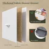 White Dresser for Bedroom with 10 Fabric Drawers,Organizer Unit with LED Light & Charging Station,Sturdy Chest of Drawers with 2 Open Shelves for Hallway,Living Room 11.8"D x 35.4"W x 39.4"H DurayLoly