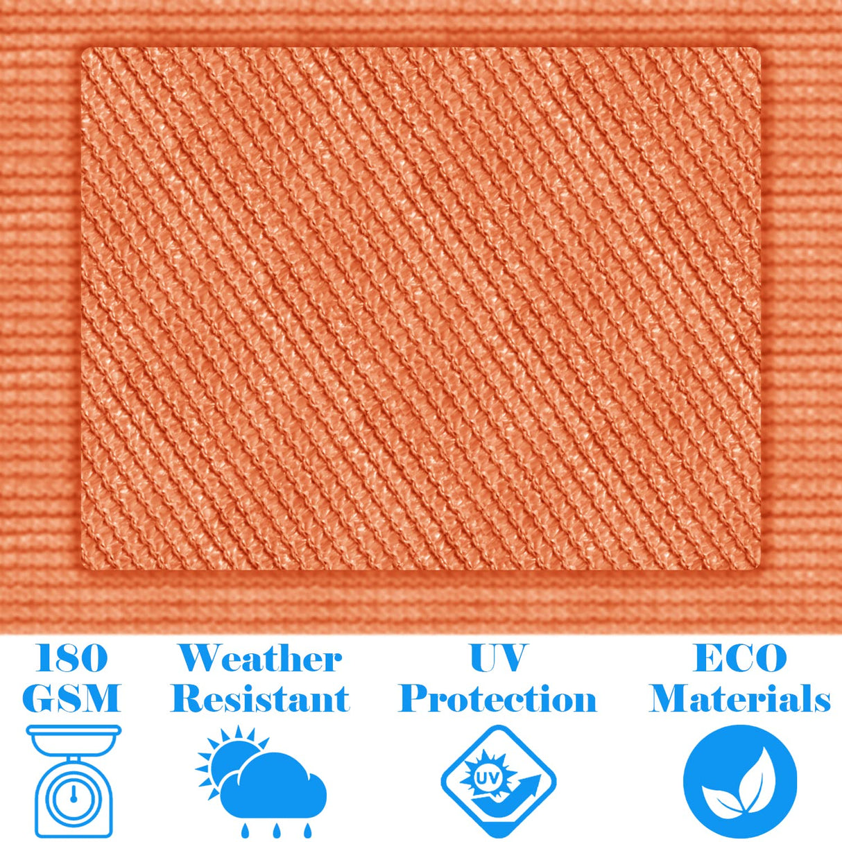 AwnPro Rectangle Shade Sail 16' x 20' Canopy to Block Sunlight for Outdoor Patio Garden Patio Deck Pergola (Orange) AwnPro