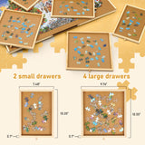1000 Piece Rotating Puzzle Board with Drawers and Cover,23"x30"Portable Wooden Jigsaw Puzzle Table for Adults Portable,Lazy Susan Spinning Puzzle Boards Birthday Gift for mom Tutihe
