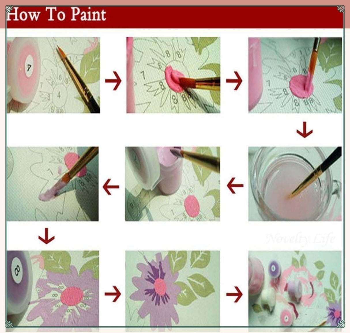 ABEUTY DIY Paint by Numbers for Adults Beginner, Purple Flower Rural Cabin Landscape 16x20 inches Number Painting Home Decoration Crafts (No Frame) ABEUTY