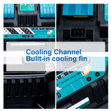 18V DC18RD Dual Ports Battery Charger for Makita 14.4V-18V LXT Lithium-Ion Battery BL1415 BL1430 BL1830 BL1840 BL1850 BL1850B BL1860B BL1860 BL1815, Hiesuan Replace DC18RC DC18SF DC18RT Hiesuan