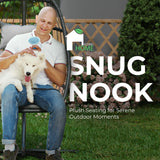 Econohome Hanging Egg Chair with Stand - Indoor/Outdoor Swing Hammock Chair with Plush, Washable Cushions, 350LBS Capacity, Ideal for Relaxation in Bedrooms, Balconies, Gardens, and Patios EconoHome