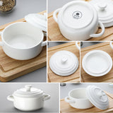 MALACASA Mini Cocotte Set - 14 OZ Small Casserole Dishes with Lids and Handles, Ceramic Mini Dutch Oven Set of 4, Small Baking Ramekins for Lasagna, Soufflé, Oven, Microwave & Dishwasher Safe, Series BAKE.BAKE MALACASA