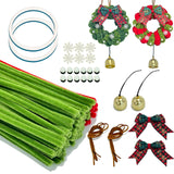 Christmas DIY Crafts Kit - 159 Pcs Wreath Making Kit for 2 Pack 7.1 Inch Christmas Ornaments, Easy to Make Holiday Wreath Decor for Tree, Home, Xmas Party Gift for Kids & Family TINLOK