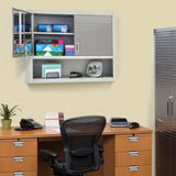 Seville Classics UltraHD Solid Steel Rolling Lockable Metal Storage Wall Cabinet Locker Organizer w/Adjustable Shelves for Garage, Warehouse, Office, Seville Classics