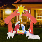 Outdoor Nativity Set for Outdoor Christmas Decorations, 45in Weather Resistant PVC Nativity Set, Large Holy Family with The Sheep and Donkey for Front Yard and Lawn Christolab