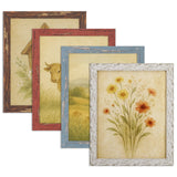 puthiac 8x10 Rustic Picture Frames, Farmhouse Distressed Wood Frame, Vintage Gallery Wall Photo Collage, Shatterproof Acrylic, Wall & Tabletop, Vertical/Horizontal, Vintage Art Prints, Set of 4 puthiac