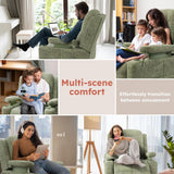 MAMAZING Triple Motor Power Swivel Rocker Recliner Chair with Adjustable Armrests for Adults Elderly, FSC Certified Faux Leather Rocking Chair Nursery for Breastfeeding(Green) MAMAZING