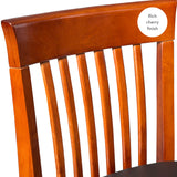 Linon Triena Red Cherry Wood Black Vinyl Padded Seat - 24 inch Linon