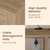 EROMMY Modern Rattan Floating TV Stand, Wall-Mounted Floating Stand for TVs up to 80 Inches with Doors, Entertainment Center for Under TV Storage, 70 inch, Oak EROMMY