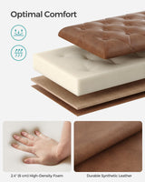 SONGMICS Storage Ottoman, Storage Bench, Tufted Entryway Bedroom Bench, 17.7 x 46.5 x 17.7 Inches, Hinges Easy Lid Operation, Wooden Legs, Synthetic Leather, Loads 330 lb, Coffee Brown ULOM071K01 SONGMICS