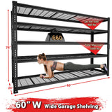 Storage Shelves, Garage Shelving Heavy Duty 3300 LBS Capacity, 60"L x 24"W x 78"H Adjustable Metal Shelving Organizer Wire Rack, 5 Tier Utility Shelf Unit for Pantry Closet Warehouse Organization MODCART