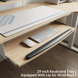 EUREKA ERGONOMIC Standing Desk Adjustable Height 61" Electric Sit Stand Computer Desk L Shaped with Keyboard Tray,Monitor Stand &LED, Dual Motor Memory Presets Sit to Desk Adjustable Desk, Right/Maple EUREKA ERGONOMIC