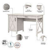 Bush Furniture Key West 54W Computer Desk with Storage and 2 Drawer Lateral File Cabinet in Linen White Oak Bush Business Furniture