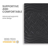 SLEEP ZONE Full Size Cooling Mattress Topper for Double Bed, Premium Zoned Cool Mattress Pad Cover, Padded Mattress Protector Breathable Washable, Deep Pocket 8-21" (Black, Full) SLEEP ZONE