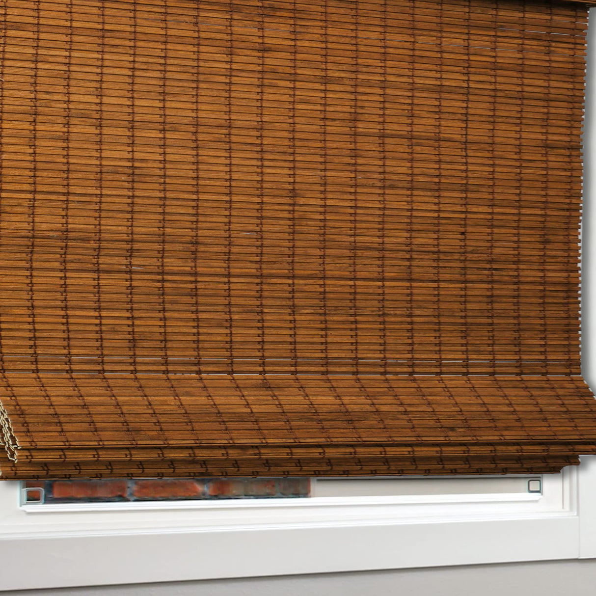 CHICOLOGY Top Down Bottom Up Cordless Bamboo Blinds, Bamboo Blinds, Roman Window Shade, Window Shade Roman, Patio Blinds and Shades, Porch Shades Outdoor Roll Up, Frost, 33" W X 64" H CHICOLOGY