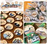 ilauke Wood Slices, 30 Pcs 2.7"-3.1" Natural Wood Slices with Predrilled Hole, Unfinished Wood with Bark, Wooden Circles for Crafts and Paint DIY Ornaments Christmas Crafts Arts Wedding Decor ilauke