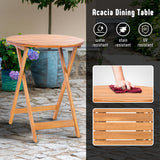 Werph 3-Piece Acacia Wood Patio Set, Foldable Bistro Table and Chairs Set of 2,Small Patio Furniture Set with Cushions,Folding Balcony Chairs Table Set for Apartment, Balcony, Deck or Porch Werph