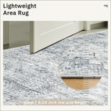 Soalmost Washable Area Rug 8x10, Large Soft Rugs for Living Room Farmhouse Vintage Gray Area Rugs for Bedroom Dining Room Non-Slip Stain Resistant Under Table Rug Grey Soalmost