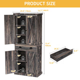 DWVO 72'' Farmhouse Kitchen Pantry, Rustic Wood Kitchen Storage Cabinets with Adjustable Shelves & Drawer, Tall Freestanding Cupboard for Dining Room, Living Room, Dark Gray DWVO