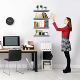 Sorbus Floating Shelves for Wall, 16" Grey Bathroom Shelves Wall Mounted for Kitchen, Bedroom, Living Room, Bathroom Storage, Over Toilet, Hanging Book Shelf for Wall Home Decor (4 Pack) Sorbus