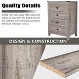 CATMIX 4 Drawer Dresser for Bedroom, Tall Chest of Drawers, Wooden Storage Cabinet Farmhouse Closet Organizer for Living Room, Hallway, Laundry. Light Rustic Brown Wood Grain, Rustic Grey CATMIX