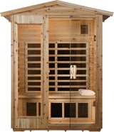 LTCCDSS Garner Outdoor Sauna 2 Person, Far Infrared Sauna, Low EMF Sauna Room for Home, Low EMF Heaters | Chromotherapys | Bluetooth Speakers | Canadian Hemlock | 47.2 * 81.1 * 37.0 in LTCCDSS