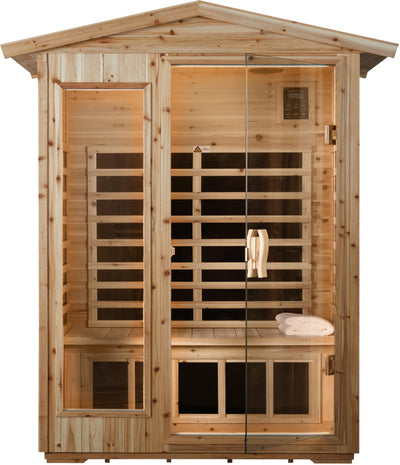 LTCCDSS Garner Outdoor Sauna 2 Person, Far Infrared Sauna, Low EMF Sauna Room for Home, Low EMF Heaters | Chromotherapys | Bluetooth Speakers | Canadian Hemlock | 47.2 * 81.1 * 37.0 in